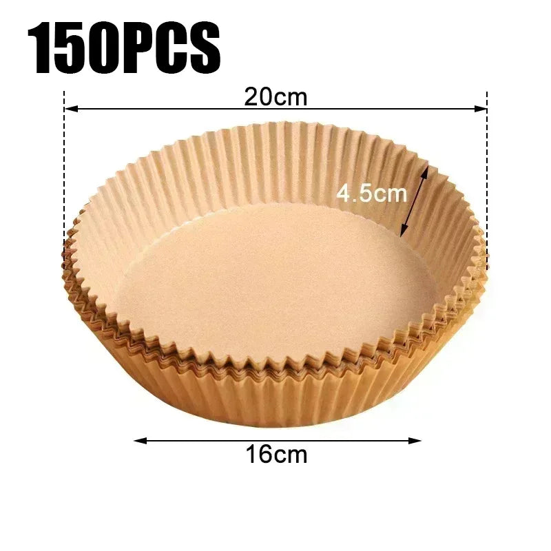 50pcs Air Fryer Grease Absorbent For Household Baking Pans With Thickened Silicone Paper Pads