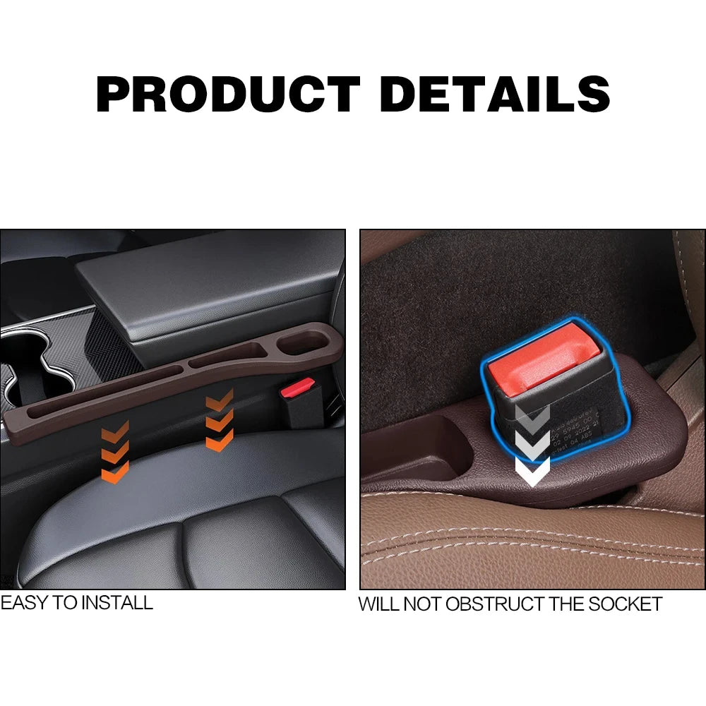 2PCS Car Seat Gap Filler Between Seats Crevice Interior Decoration Accessories For BMW AUDI VW Mercedes Benz Toyota Ford KIA ETC