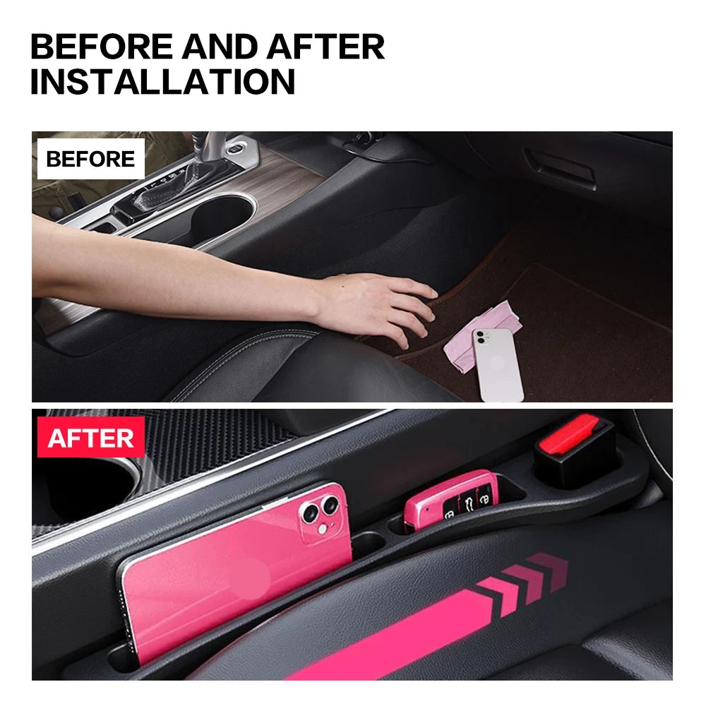 2PCS Car Seat Gap Filler Between Seats Crevice Interior Decoration Accessories For BMW AUDI VW Mercedes Benz Toyota Ford KIA ETC