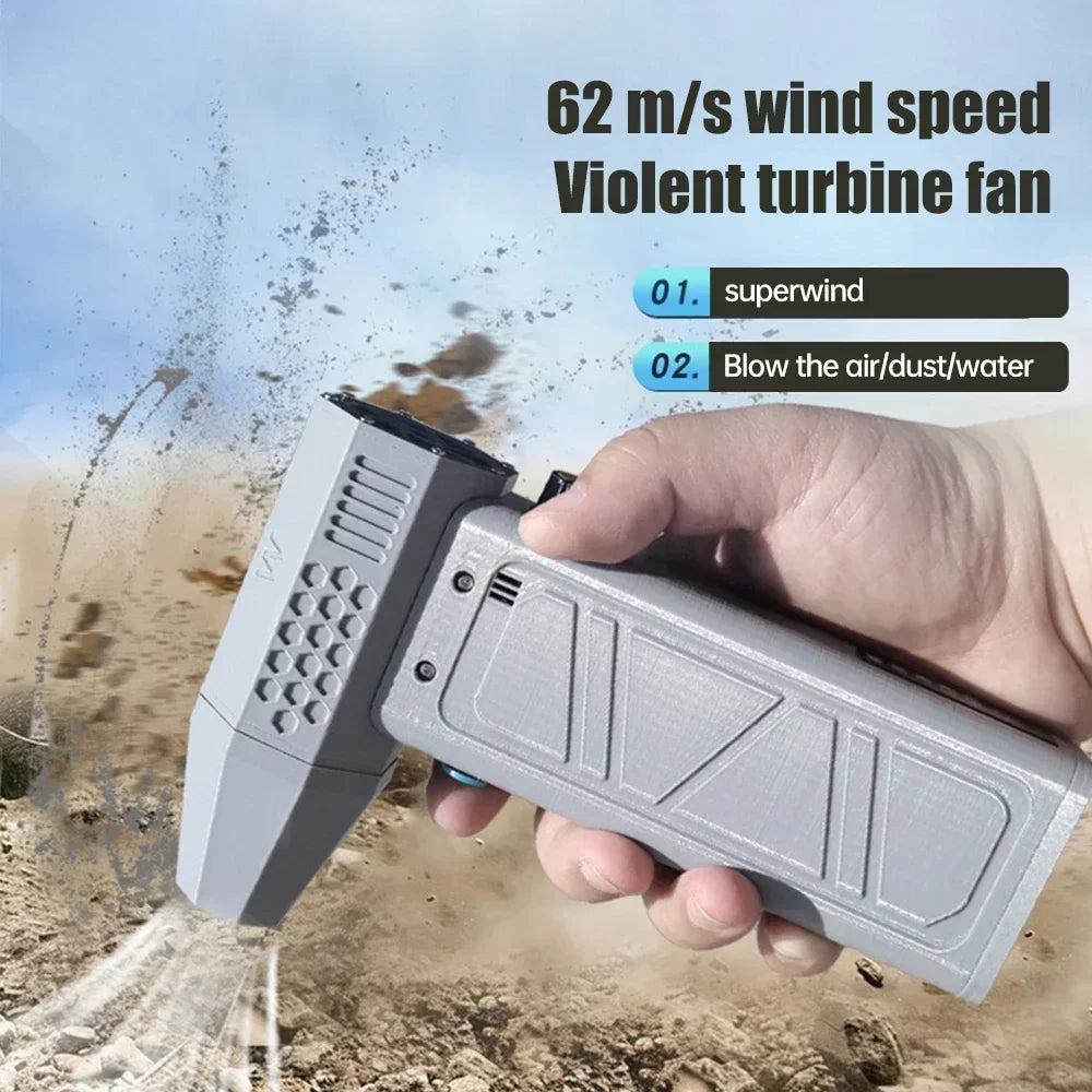 Caer 140,000RPM Air Blower Turbo Jet Fan Electric Power Display Handheld Mini Dust Cleaner High Speed Duster Gun Cleaning Tool