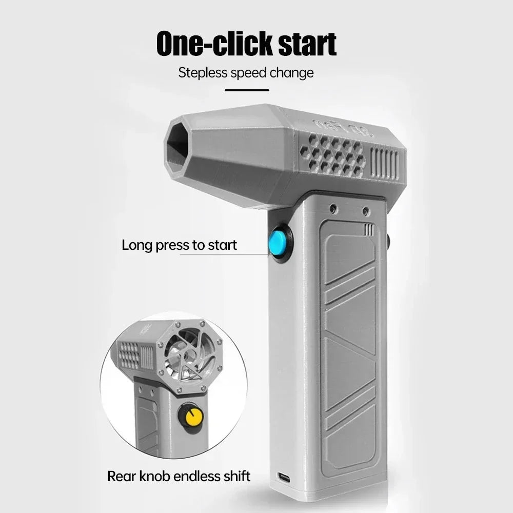 Caer 140,000RPM Air Blower Turbo Jet Fan Electric Power Display Handheld Mini Dust Cleaner High Speed Duster Gun Cleaning Tool