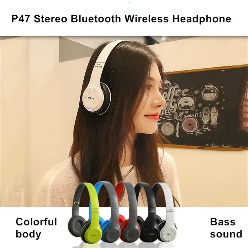 P47 Stereo Headset Bluetooth 5 0 Folding Series Wireless Sports Game Headset for iPhone XiaoMi