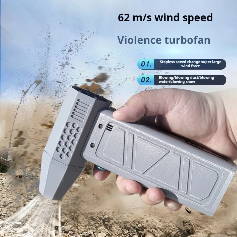 ISGTDRM Violent Hair Dryer Turbo Fan 140000 RPM High-Speed Turbo Brushless Handheld Ducted Air Outlet USB Charging