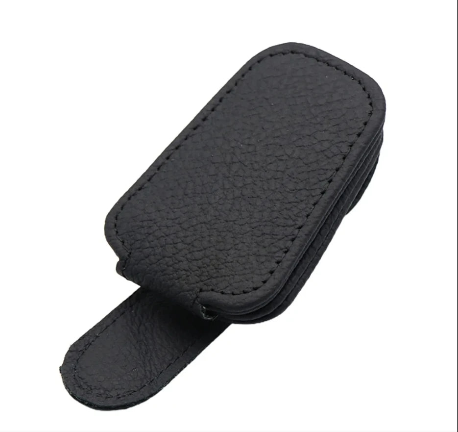2Pack Sunglasses Holder Is Suitable for Car Sun shades Magnetic Leather Sunglasses Clip and Ticket Clip Car Sunshade Accessories