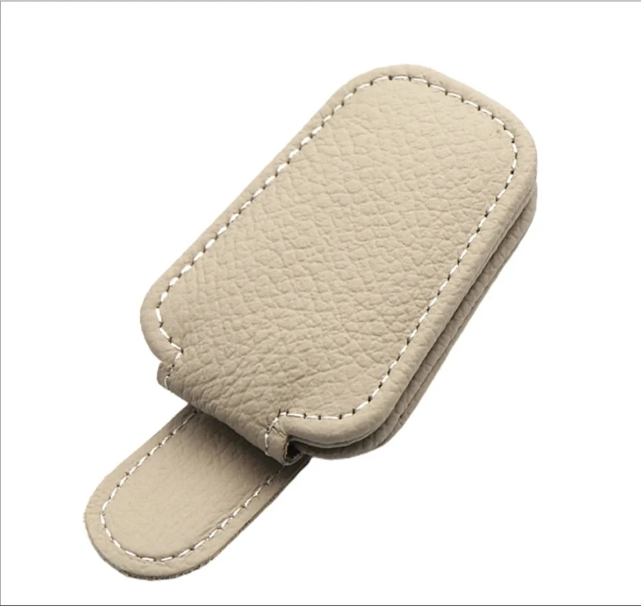 2Pack Sunglasses Holder Is Suitable for Car Sun shades Magnetic Leather Sunglasses Clip and Ticket Clip Car Sunshade Accessories