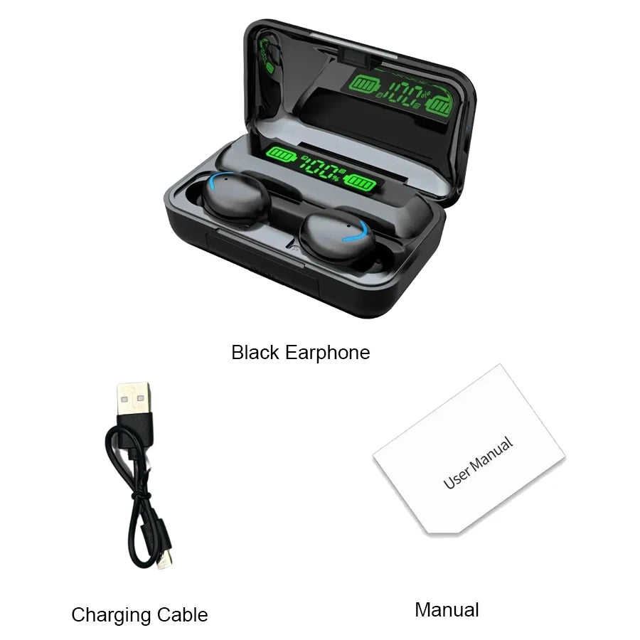 F9 Wireless Earphones Bluetooth TWS LED Dislpaly Binaural Headset Waterproof HD Calling CVC 8.0 Noise Reduction Headphones
