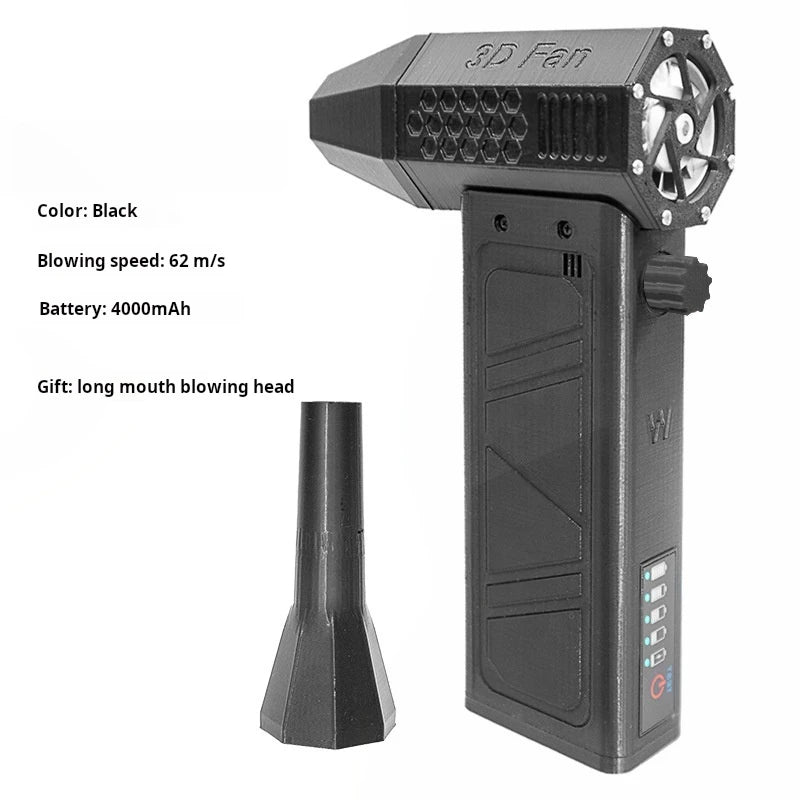 ISGTDRM Violent Hair Dryer Turbo Fan 140000 RPM High-Speed Turbo Brushless Handheld Ducted Air Outlet USB Charging
