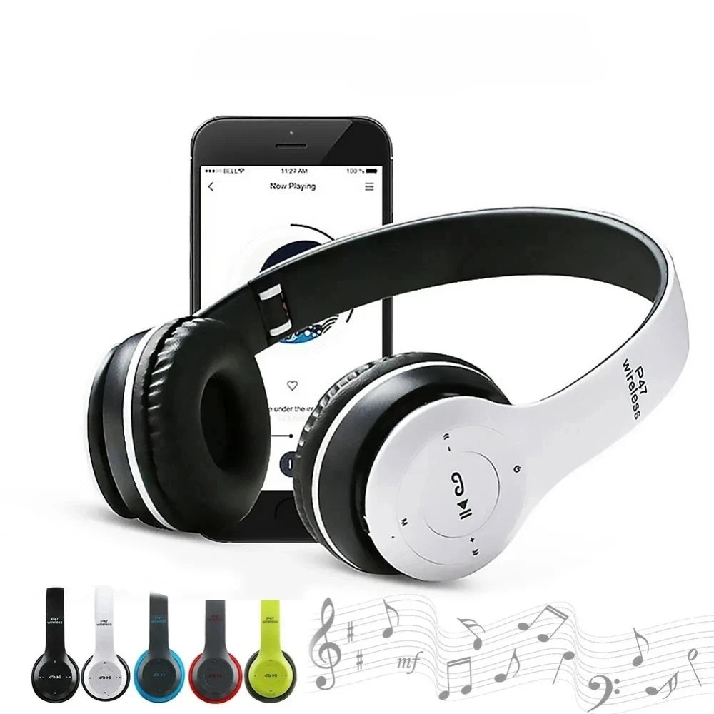 Foldable P47 Wireless Bluetooth 50 Headphones HIFI Stereo Bass Earphones for Music Gaming Kids Girls Smartphone Audio Device