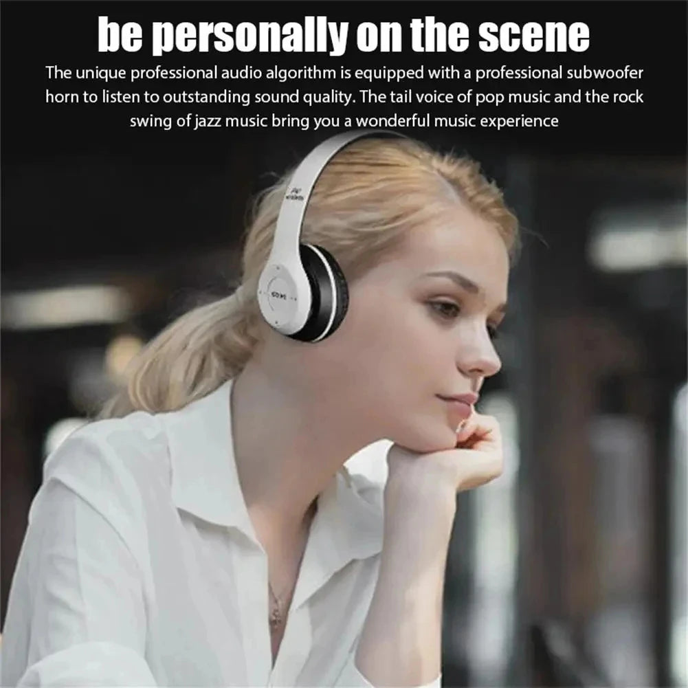 Foldable P47 Wireless Bluetooth 50 Headphones HIFI Stereo Bass Earphones for Music Gaming Kids Girls Smartphone Audio Device