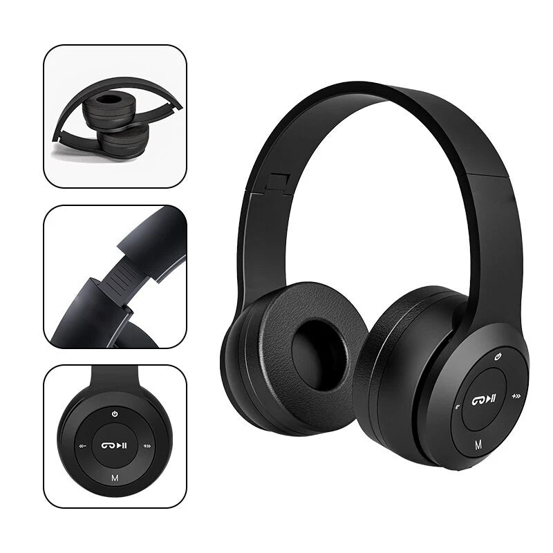 Hifi Sound Bluetooth Headphones Wireless Over-Ear Headsets with Microphone Noise Reduction Comfortable for Travel And Home Use