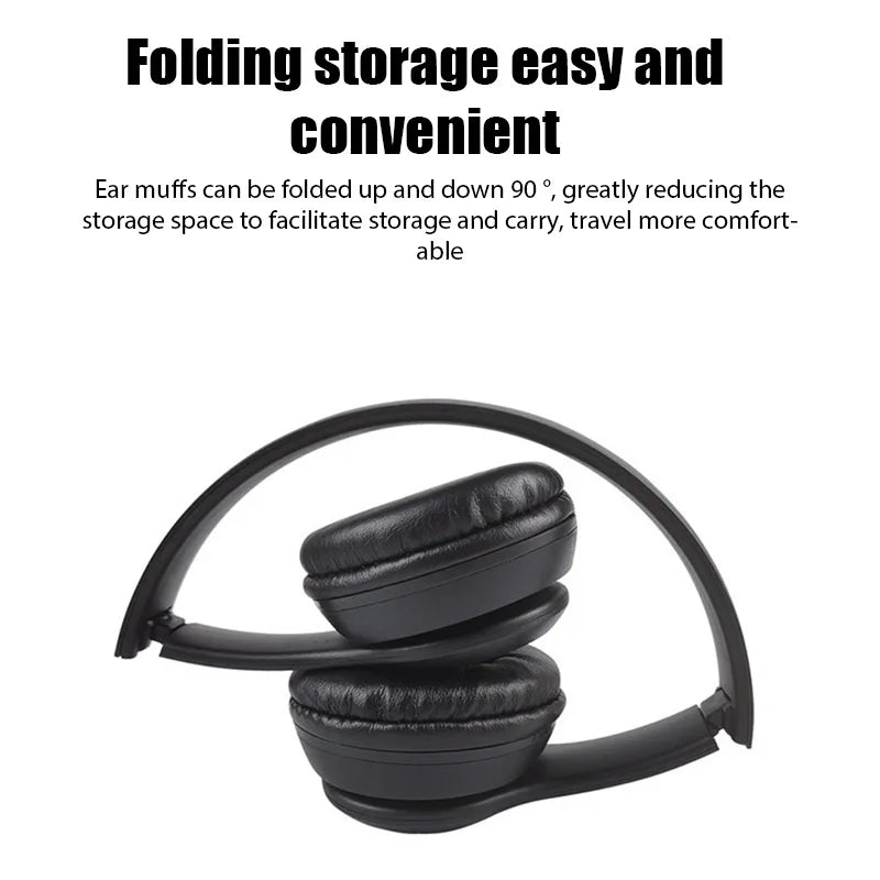 Stereo P47 Headset 5.0 Bluetooth Headset Folding Series Wireless Sports Game Headset for HuaWei XiaoMi