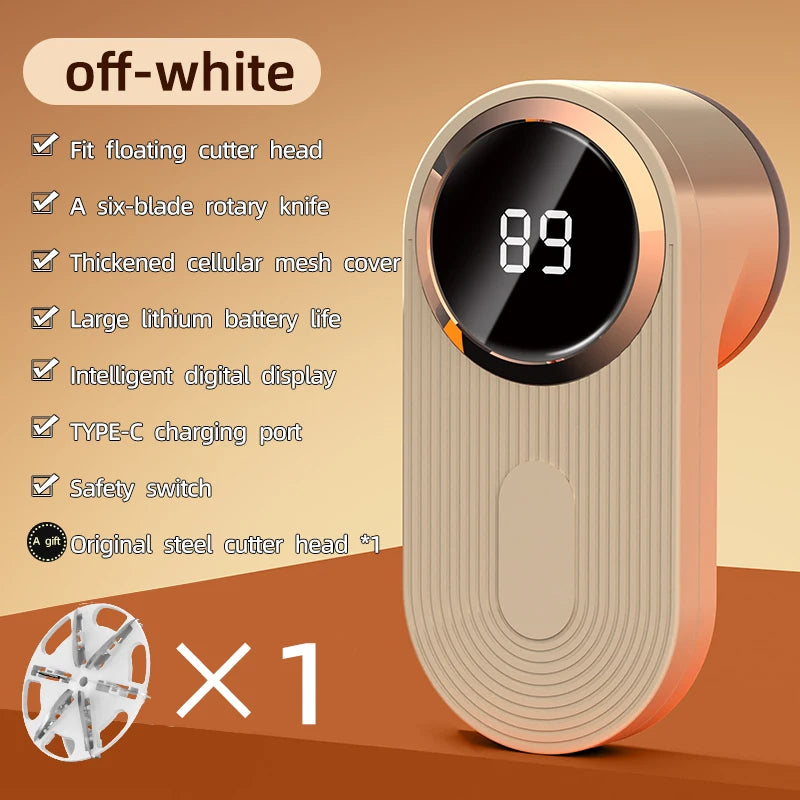 Electric Lint Remover Fabric Shaver Digital Display Electric Pellet Fluff Remover USB Rechargeable Ergonomic for Clothes Sweater