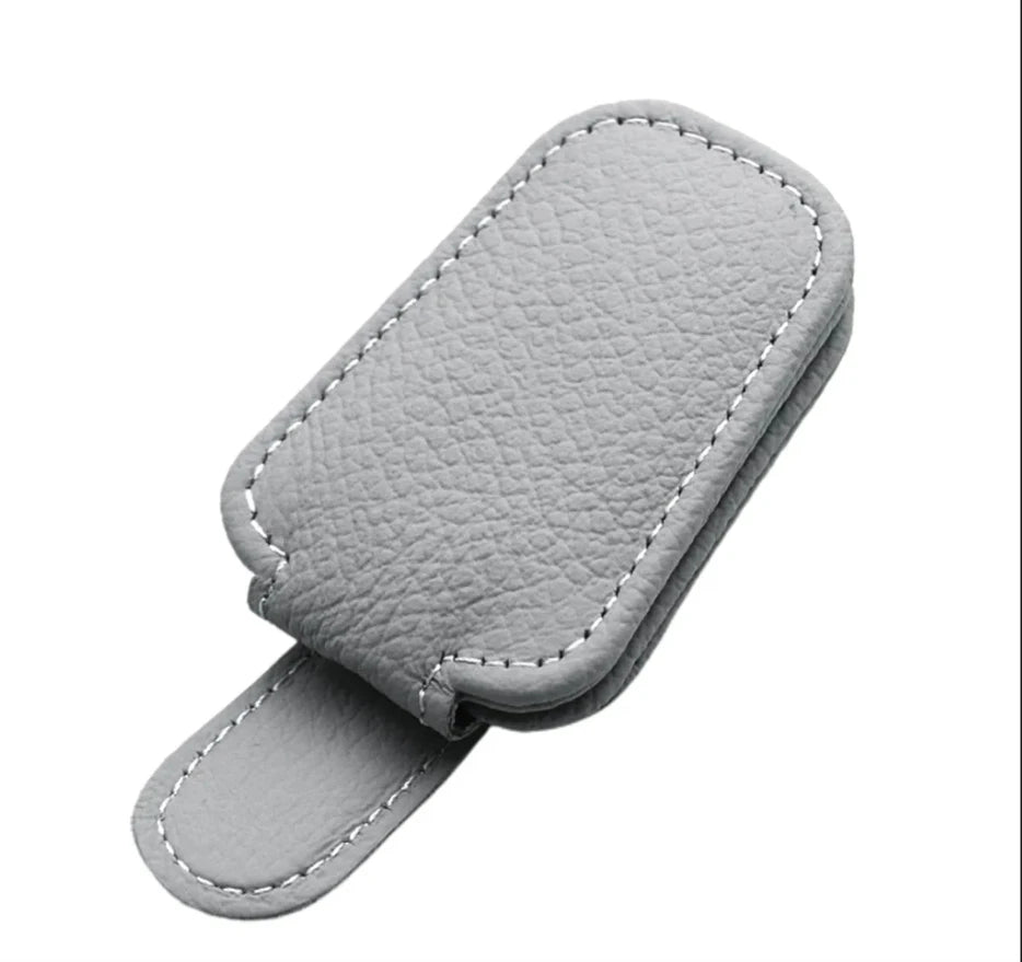 2Pack Sunglasses Holder Is Suitable for Car Sun shades Magnetic Leather Sunglasses Clip and Ticket Clip Car Sunshade Accessories