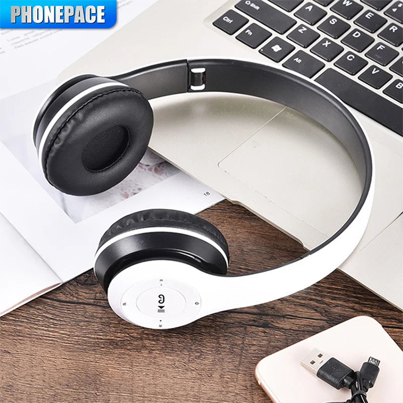 Foldable P47 Wireless Bluetooth 50 Headphones HIFI Stereo Bass Earphones for Music Gaming Kids Girls Smartphone Audio Device